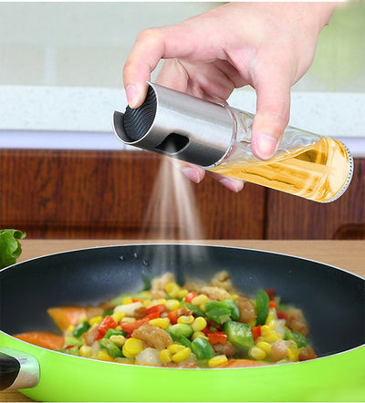Oil & Vinegar Spray Bottle Refillable Pump Sprayer for Cooking, BBQ, Baking | Leakproof Kitchen Oil Dispenser