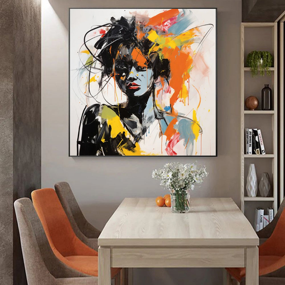 Modern Graffiti Wall Art – Banksy Portrait Oil Painting for Home & Cafe