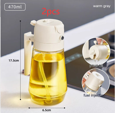 470ML Olive Oil & Vinegar Sprayer – 2-in-1 Glass Dispenser for Cooking & BBQ | Kitchen Gadget