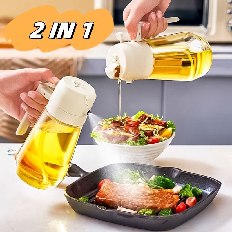2-in-1 oil sprayer for cooking

glass oil dispenser for BBQ

air fryer oil sprayer

ergonomic kitchen oil bottle