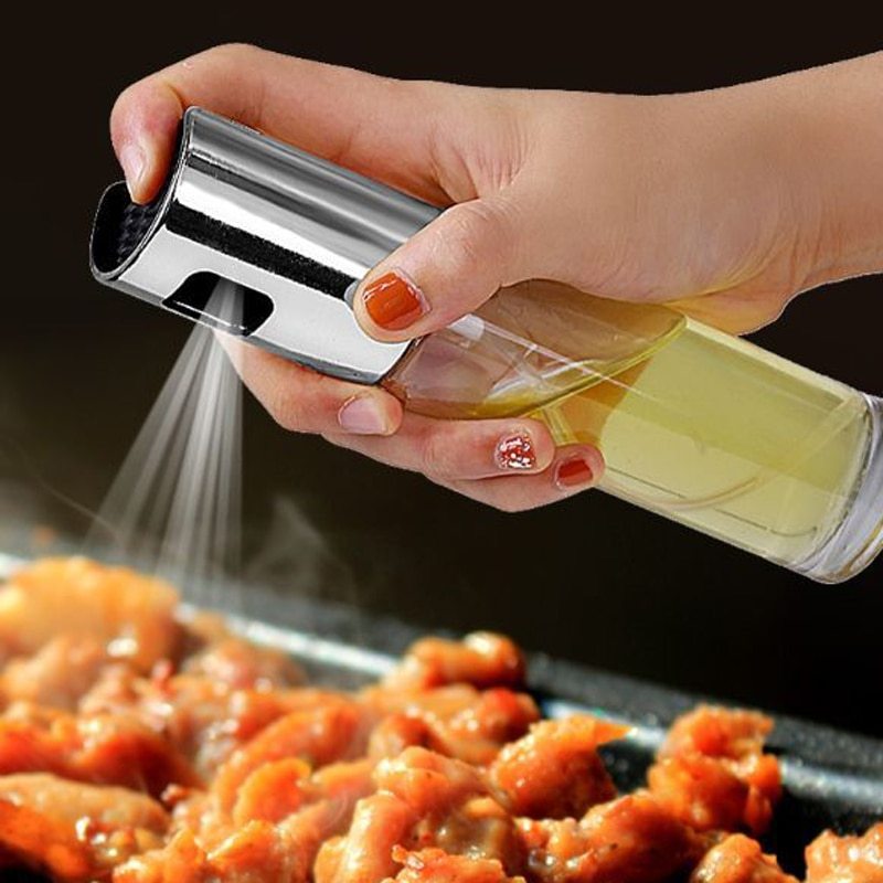 Oil & Vinegar Spray Bottle Refillable Pump Sprayer for Cooking, BBQ, Baking | Leakproof Kitchen Oil Dispenser