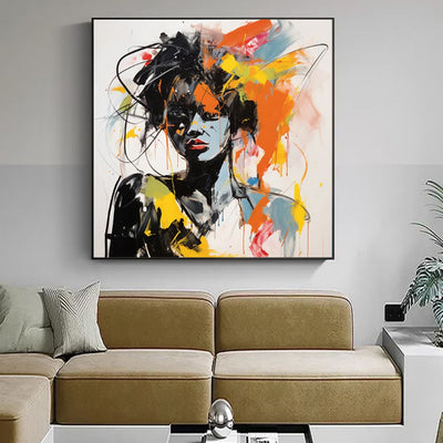 Modern Graffiti Wall Art – Banksy Portrait Oil Painting for Home & Cafe