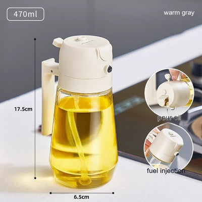 470ML Olive Oil & Vinegar Sprayer – 2-in-1 Glass Dispenser for Cooking & BBQ | Kitchen Gadget