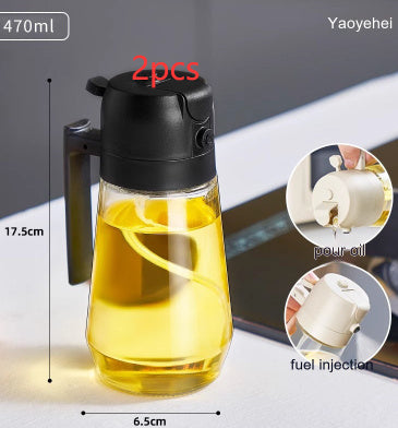 470ML Olive Oil & Vinegar Sprayer – 2-in-1 Glass Dispenser for Cooking & BBQ | Kitchen Gadget