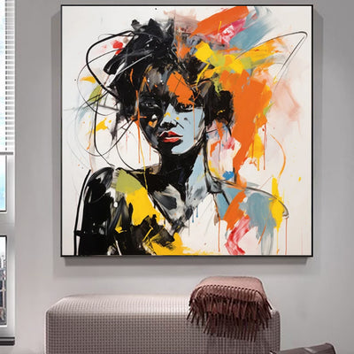 Modern Graffiti Wall Art – Banksy Portrait Oil Painting for Home & Cafe